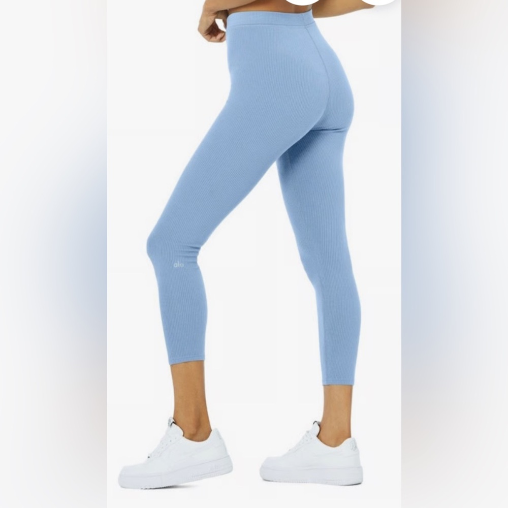 ALO Yoga Sky Blue Ribbed Leggings